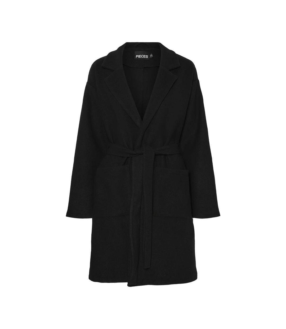 Manteau noir femme pieces jolene-2