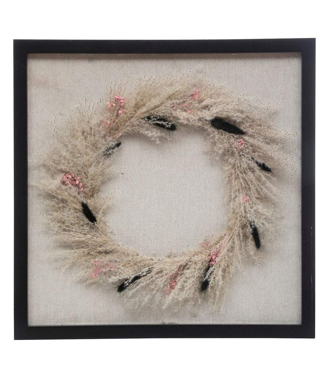 Déco Murale Fleurs Séchées Nia 55cm Noir-1