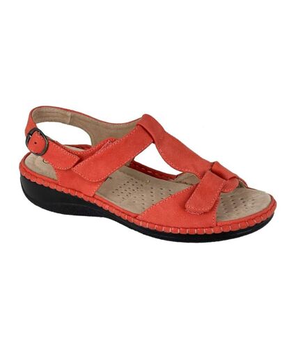 Boulevard Womens/Ladies Buckle Leather Lined Sandals (Coral Pink) - UTDF2178