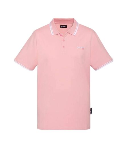 Polo rose/blanc homme schott pswill2
