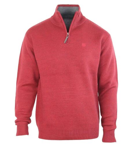 CHALLENGER PYLONE2 — Pull camionneur col montant zippé rouge : chaleur haute densité et style affirmé