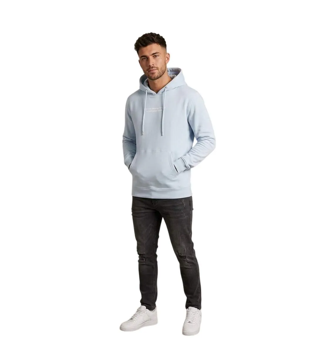 Mens Logo Hoodie Sky Blue Criminal Damage-4