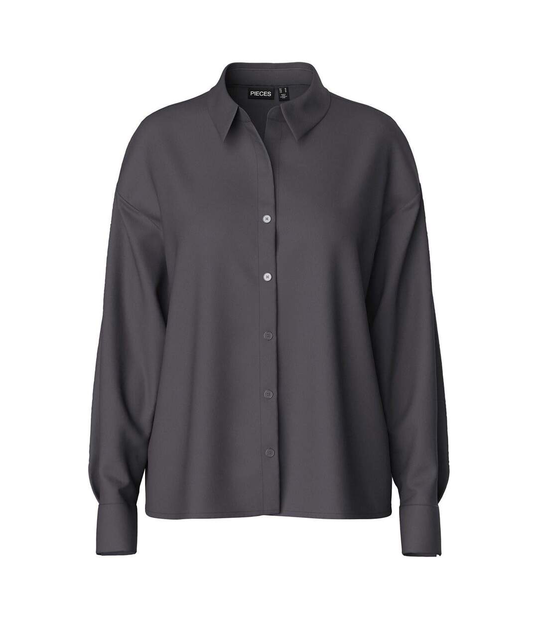 Chemise Manches Longues Femme Gris Foncé Pieces-1