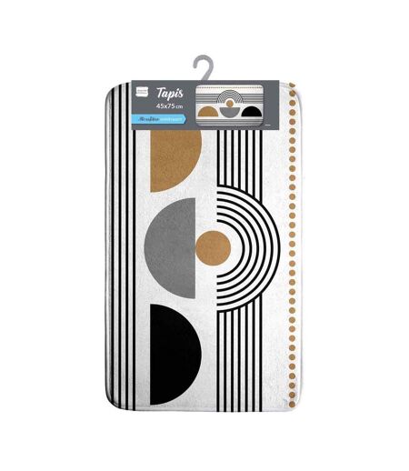 Tapis de Bain Imprimé Memphis 45x75cm Blanc