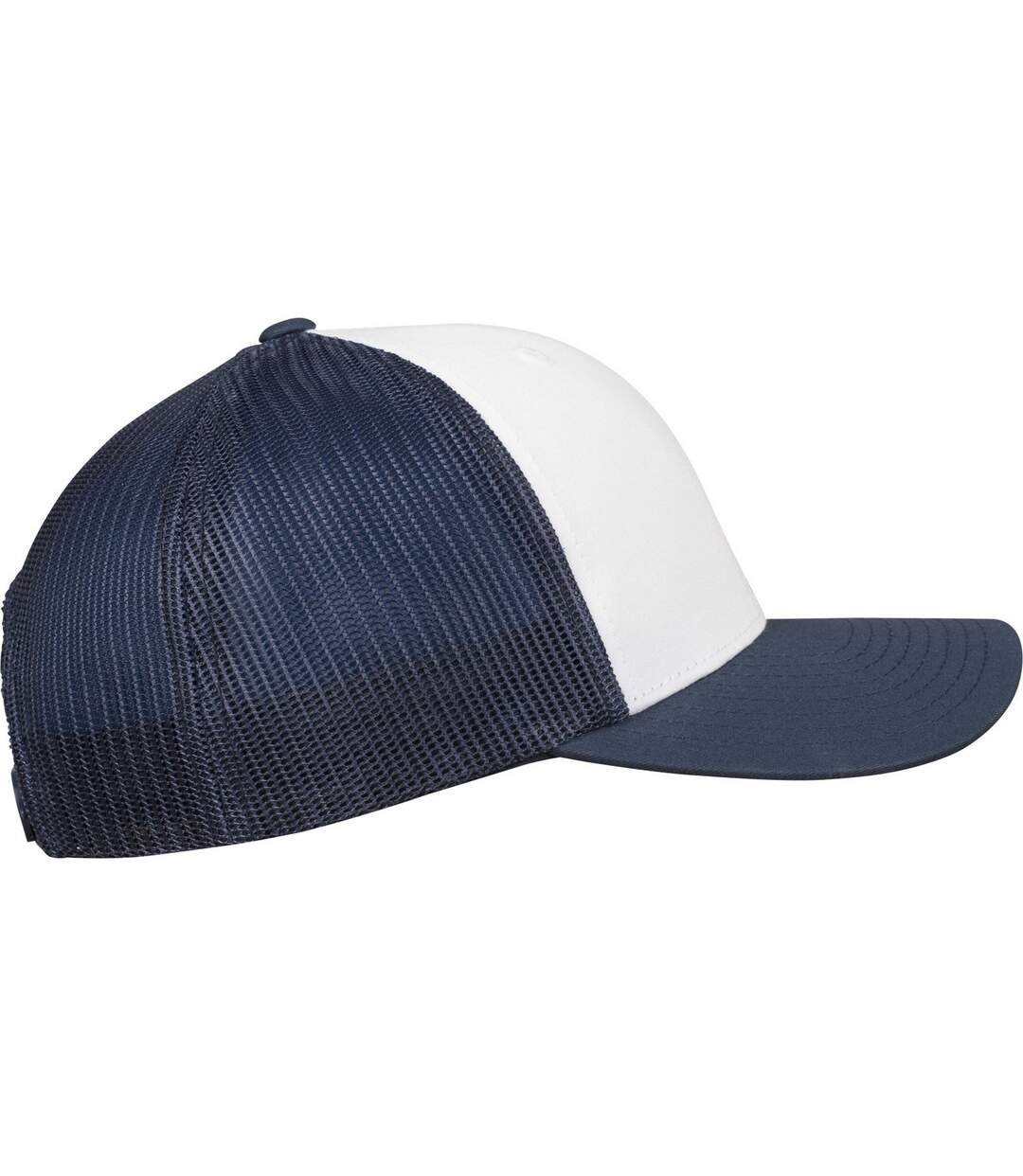 Casquette Trucker The Classic Retro Blanc Bleu Marine Yupoong-4