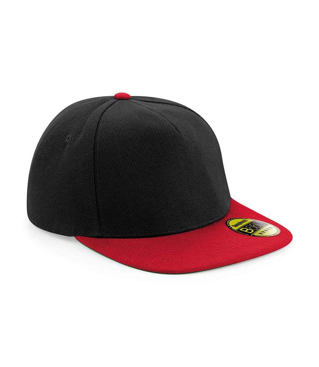 Original flat peak snapback cap black/classic red Beechfield-1