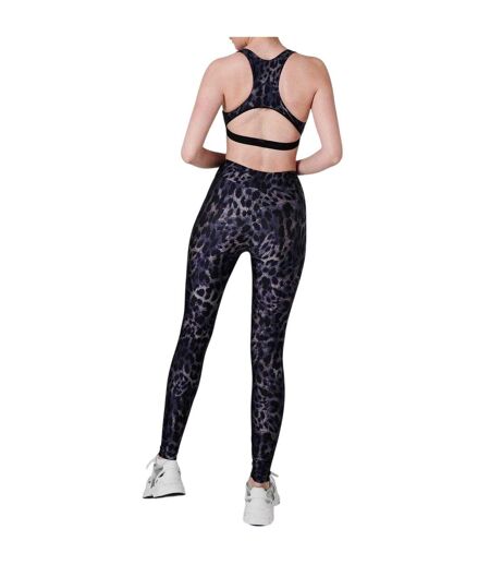 Legging Motif/style Imprimé Guépard Femme Bleu Foncé Koral