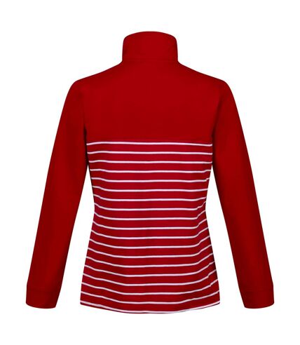 Regatta Womens/Ladies Bayla Striped Button Neck Sweatshirt (Miami Red/White) - UTRG8868