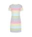 Womens/ladies Striped T-shirt Dress Rainbow Lazy Jacks-4