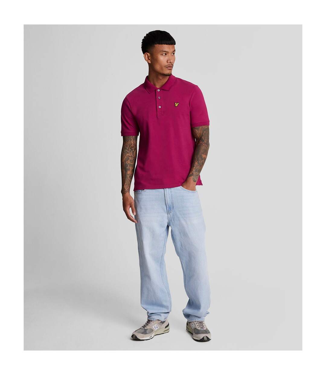 Polo Uni Homme Bordeaux Lyle & Scott-2