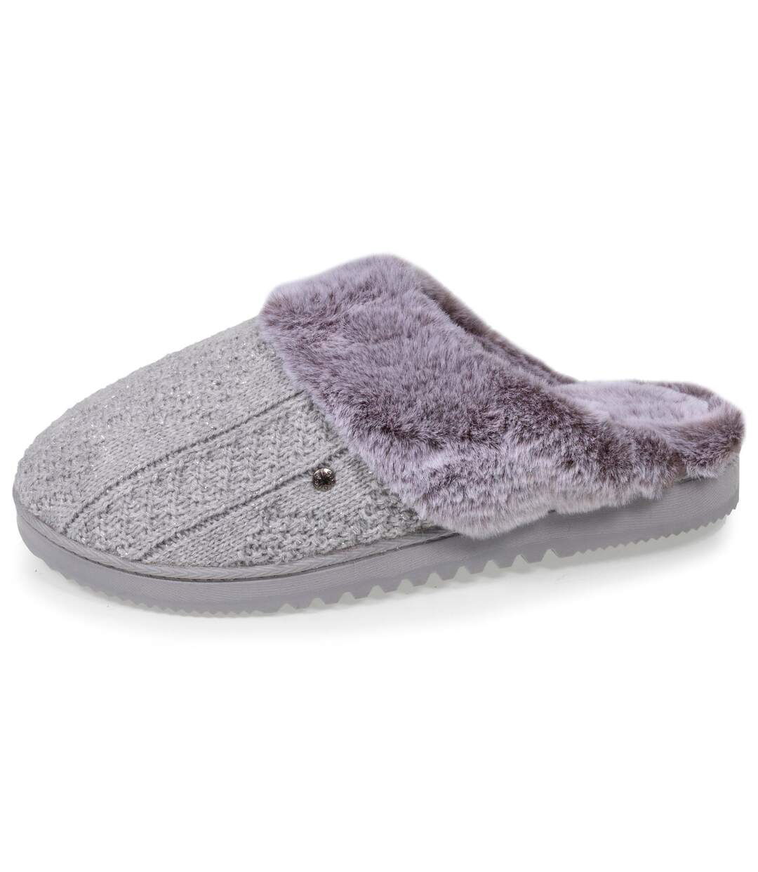 Isotoner Chaussons Mules femme ultra confortables, bordure en fausse fourrure-1