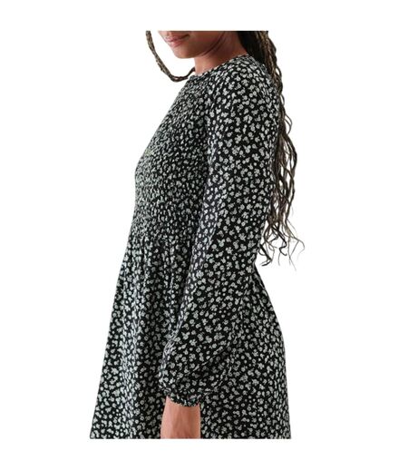Robe À Smocks Motif/style Floral Femme Noir Daisy Street