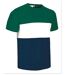 T-shirt 3 couleurs - Homme - VARSITY - vert kelly - blanc et bleu marine