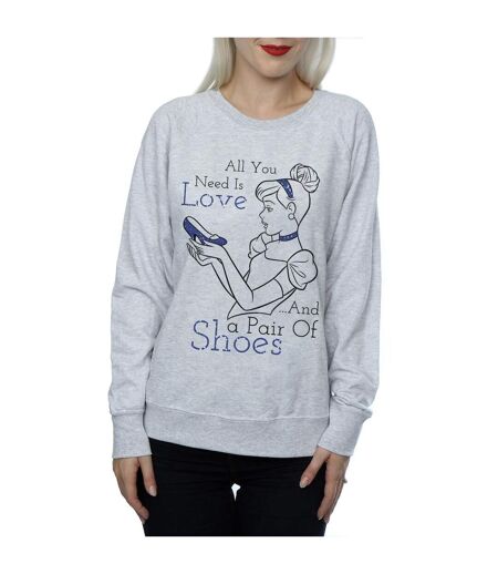 Disney Princess Womens/Ladies Cinderella All You Need Is Love Sweatshirt (Heather Grey)