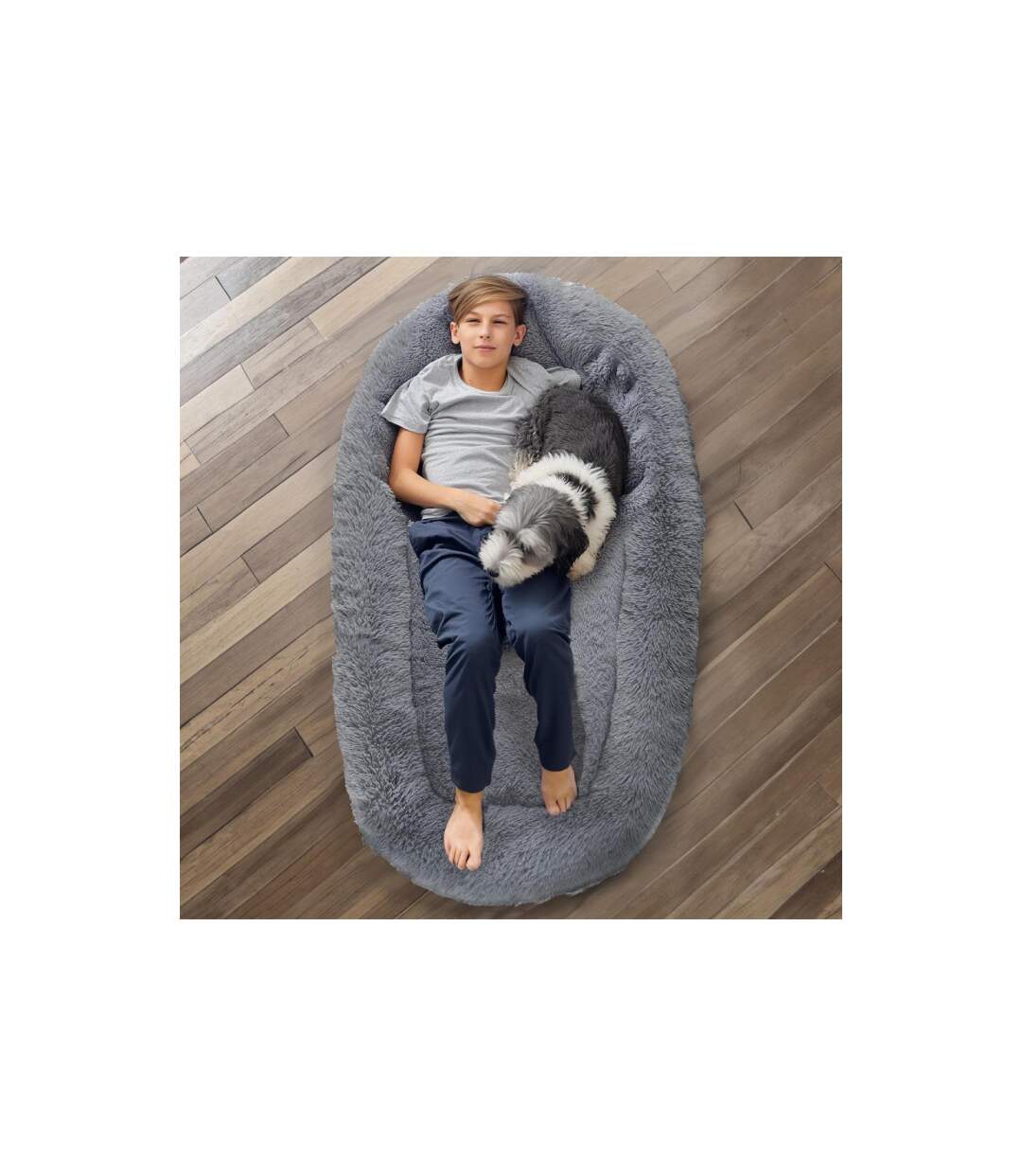 Panier de Couchage XXL Chien 150cm Gris-2