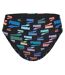 Womens/ladies All Over Logo Bikini Bottoms Black Multicoloured Puma-1