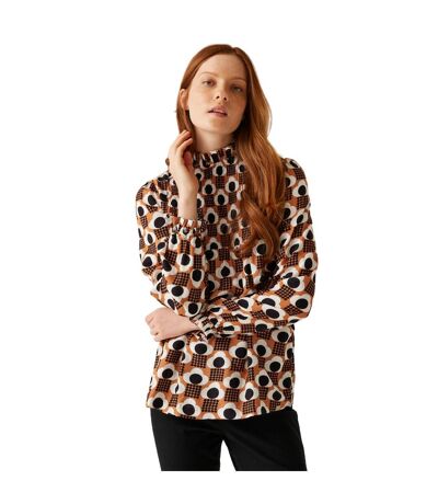 Womens/ladies Orla Kiely Rain Cloud Winter Blouse Tan Regatta