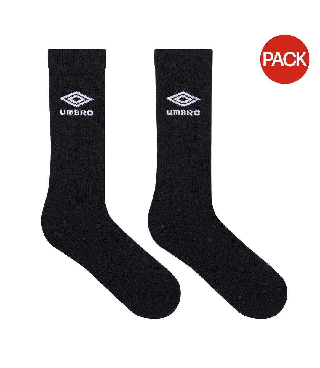 Pack Of 3  Mens Staple 1/2 Cushioned Terrycloth Sports Socks  Black White Umbro-1