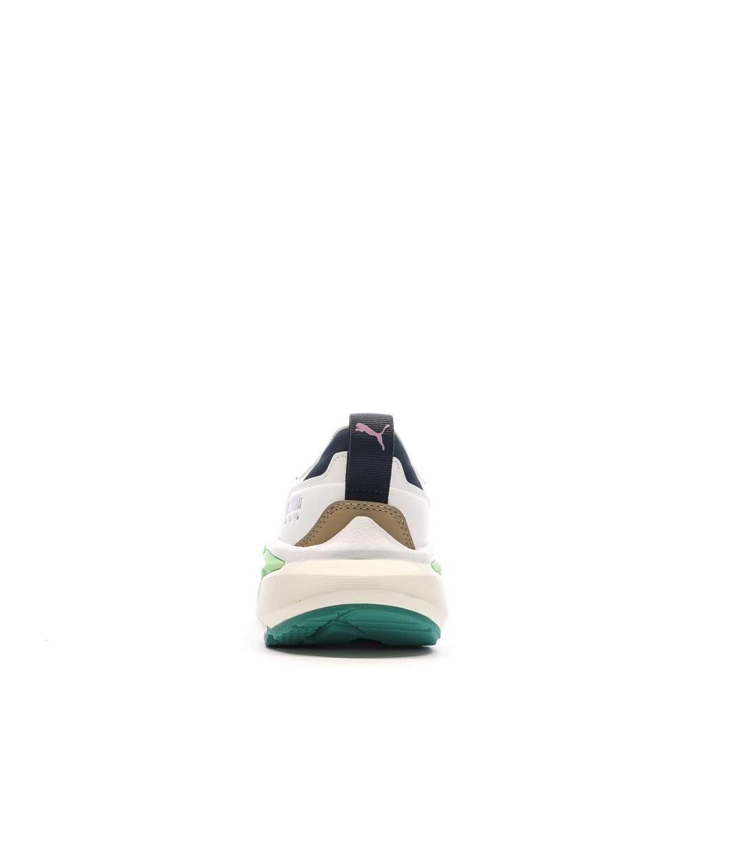Baskets blanches/vertes femme puma spina-3