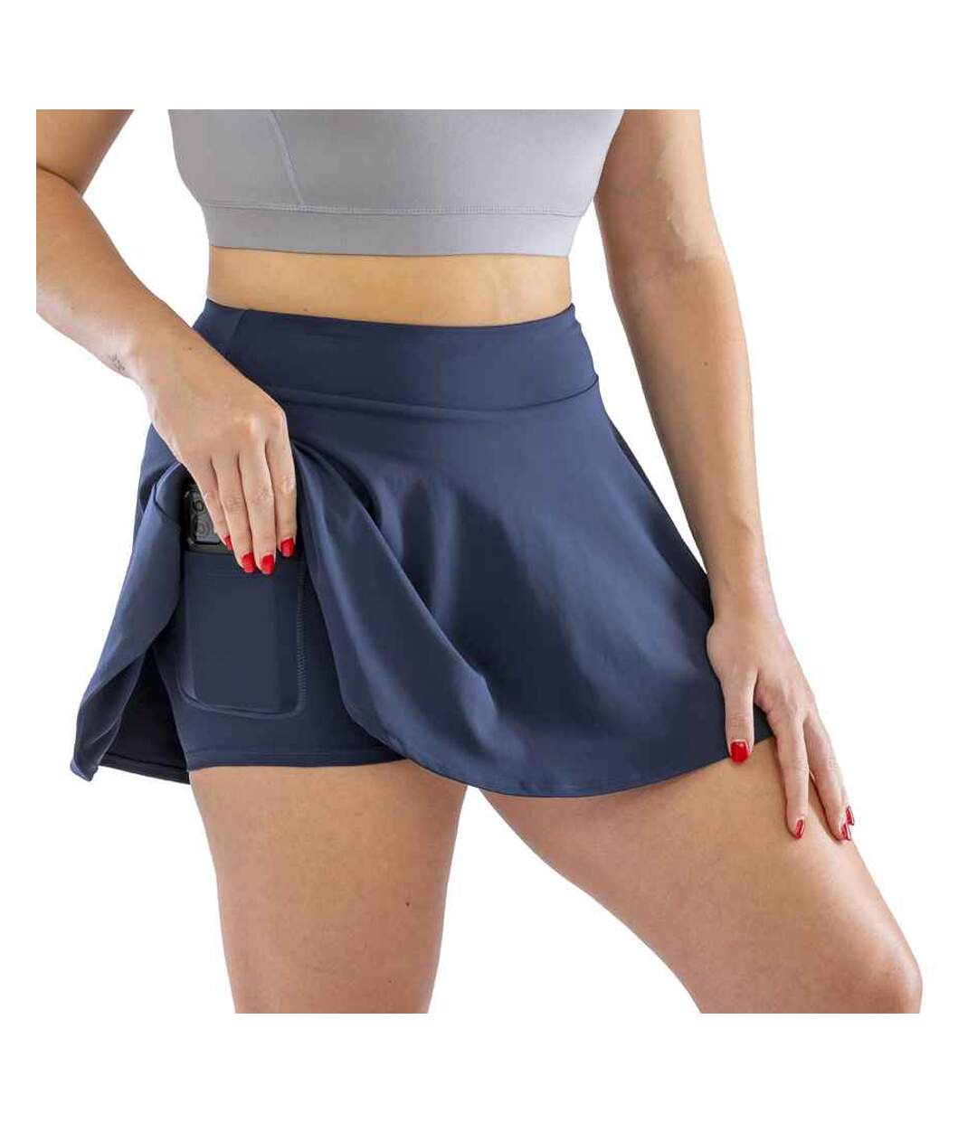 Jupe-short De Fitness Femme Bleu Marine Result Genuine Recycled-2