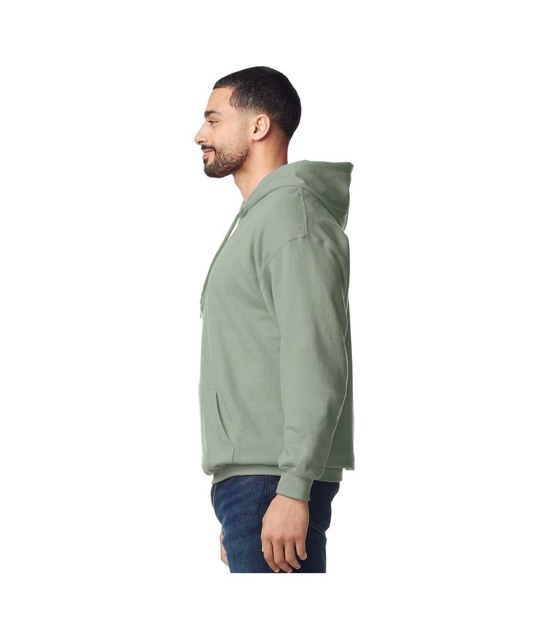 Sweat À Capuche Adulte Vert De Gris Gildan-4