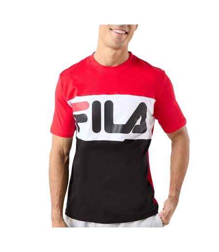 T-shirt rouge/noir homme fila flat matte - l