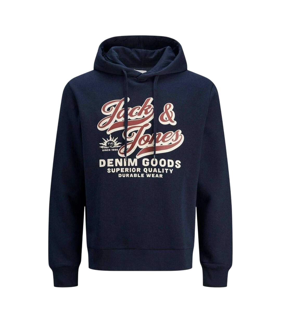 Sweat À Capuche Manches Longues Motif/style Lettrage Homme Bleu Foncé Jack And Jones-2
