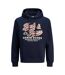 Sweat À Capuche Manches Longues Motif/style Lettrage Homme Bleu Foncé Jack And Jones-2