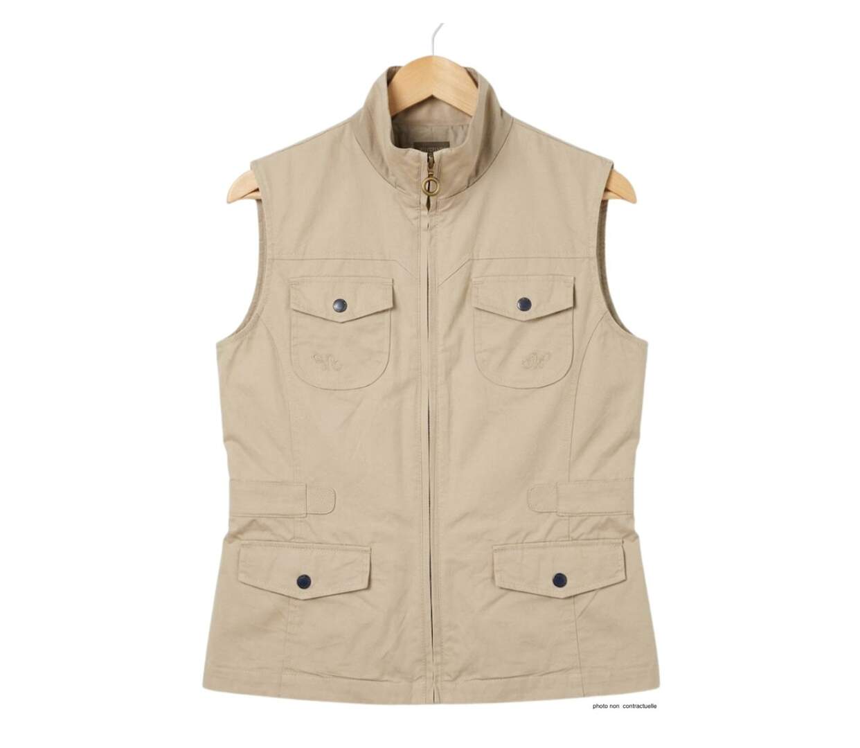 Gilet sans manches femme MAYFLOWER MITSY2 : l'élégance d'un coton beige ajustable-2