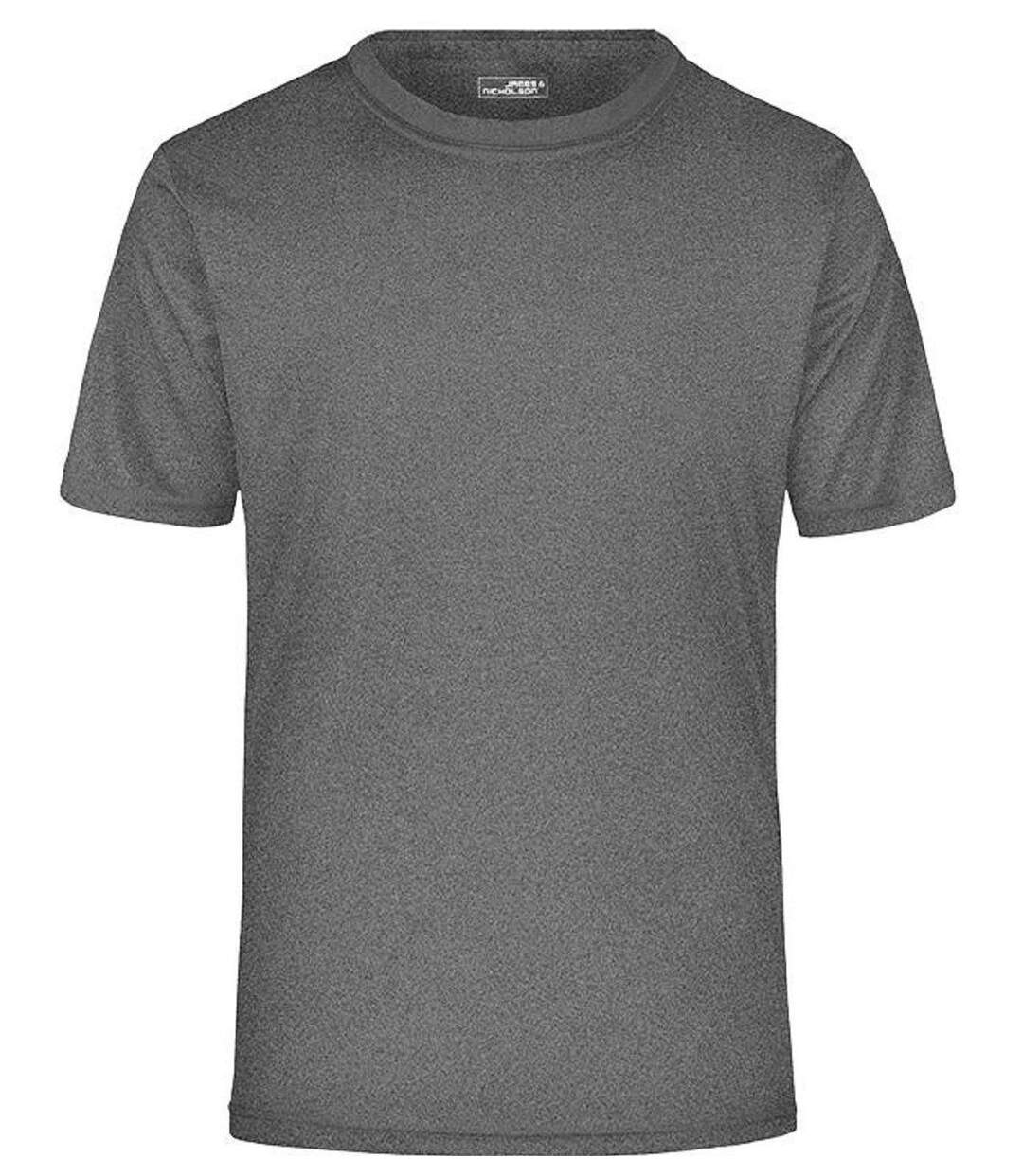 t-shirt respirant JN358 - gris foncé col rond - Homme-1