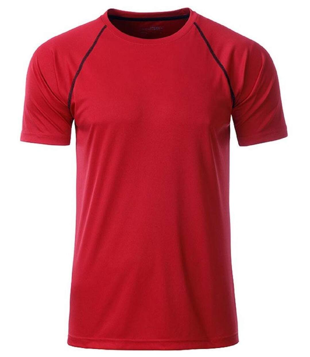 Maillot running respirant - Homme - JN496 - rouge et noir-1