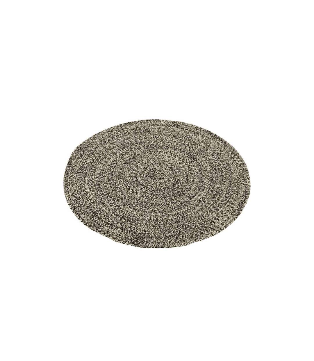 Tapis Rond Bohème Miami 119cm Noir & Blanc-1