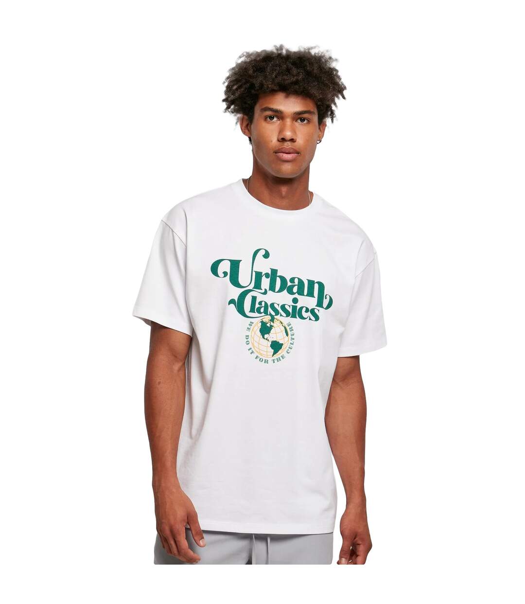 T-shirt Motif/style Globe Homme Blanc Urban Classics-3