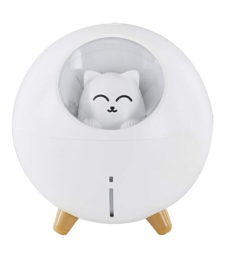 Diffuseur de Parfum Led Chat 11cm Blanc