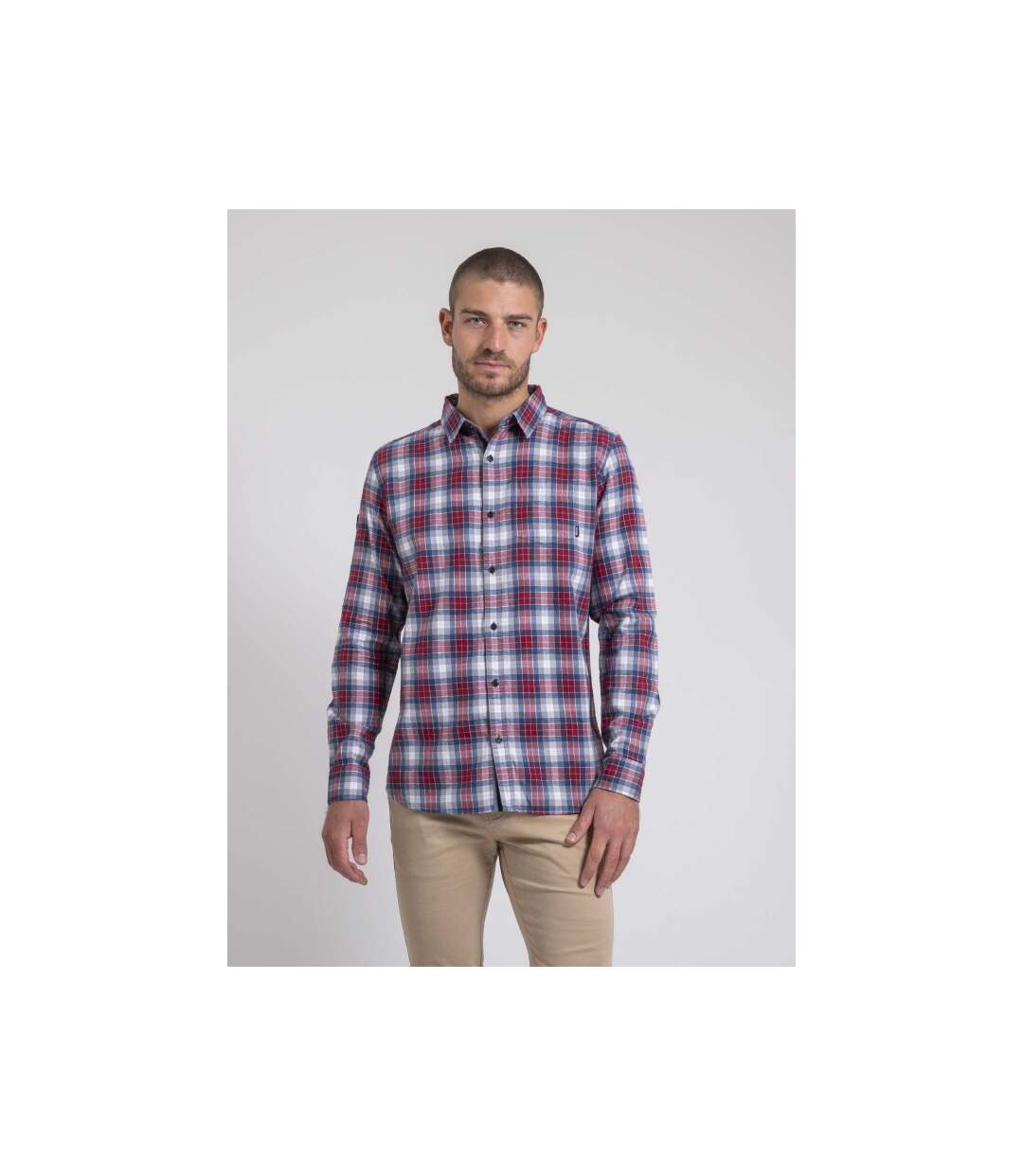 Chemise manches longues carreaux pur coton flanelle TADONOL