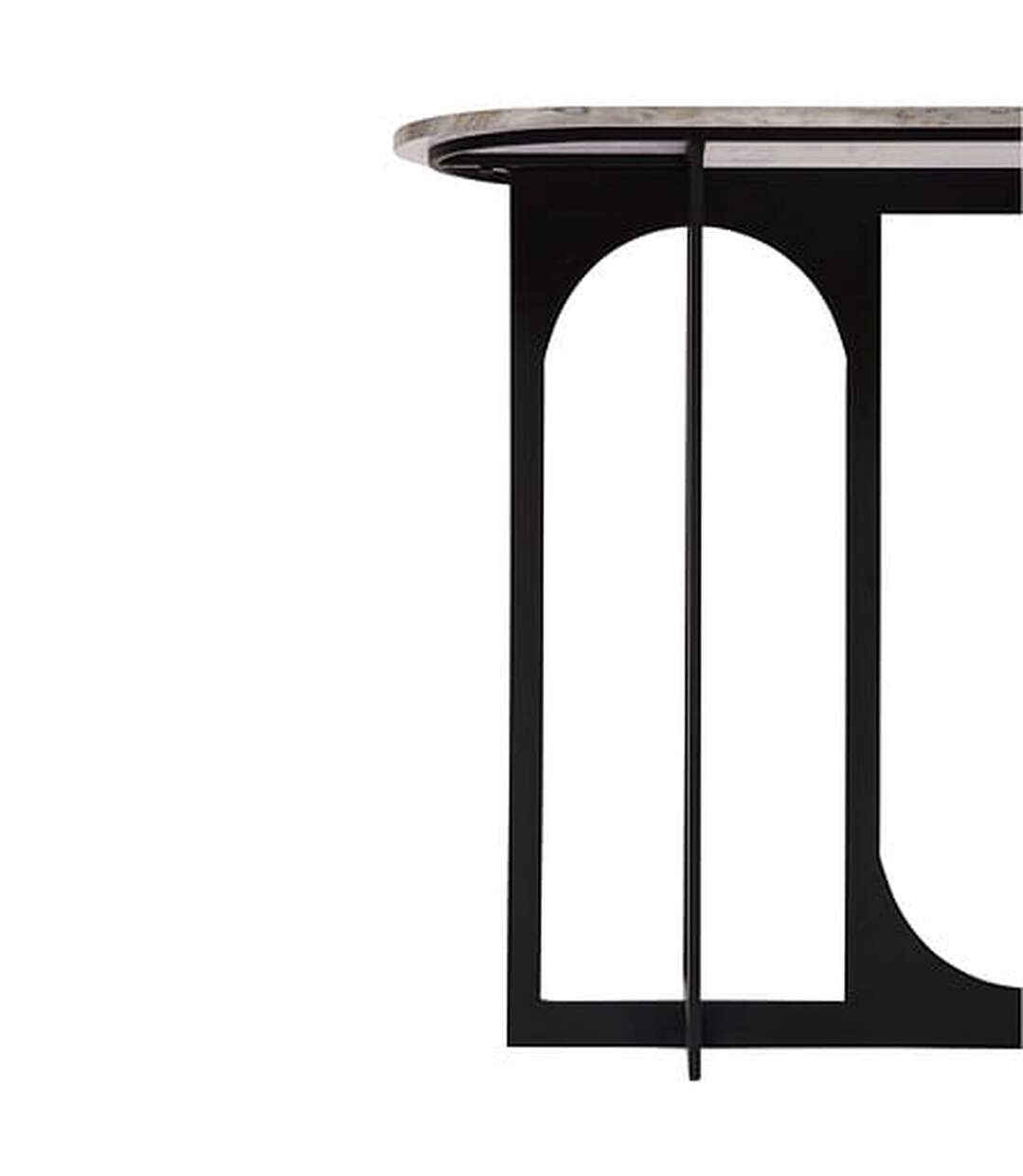 Console design effet marbre TUSCO - Noir-2