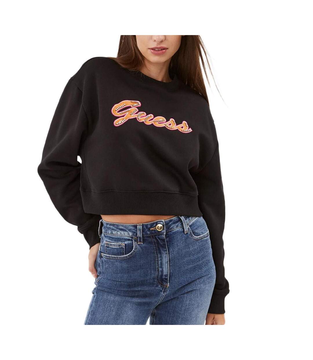 Sweat Noir Femme Guess Velvet - L-1