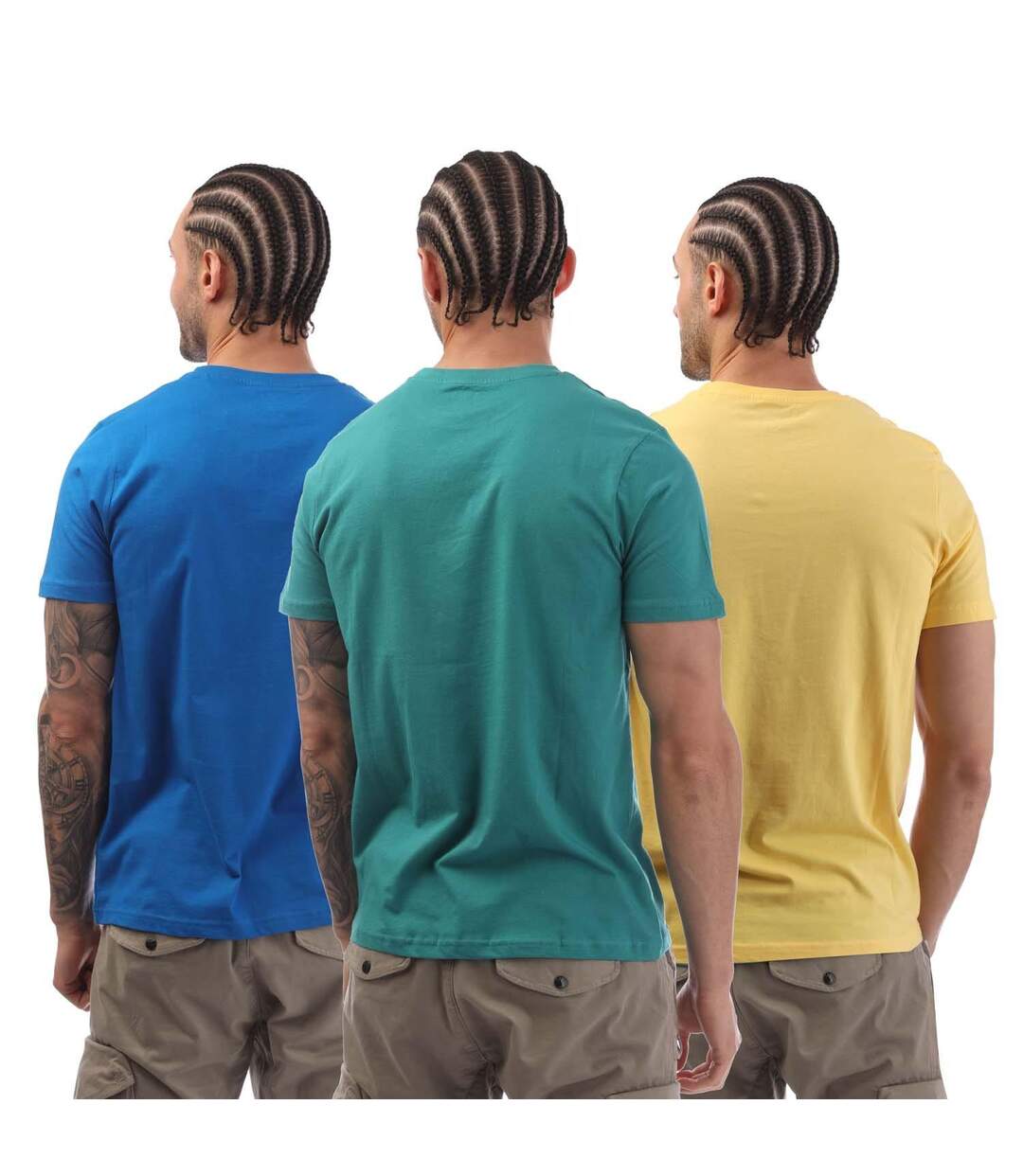T-shirts Jeston Homme Bleu Sarcelle Jaune Bleu Farah-2