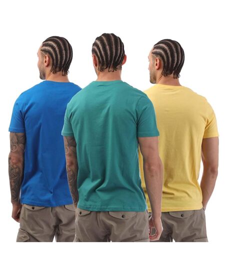 T-shirts Jeston Homme Bleu Sarcelle Jaune Bleu Farah