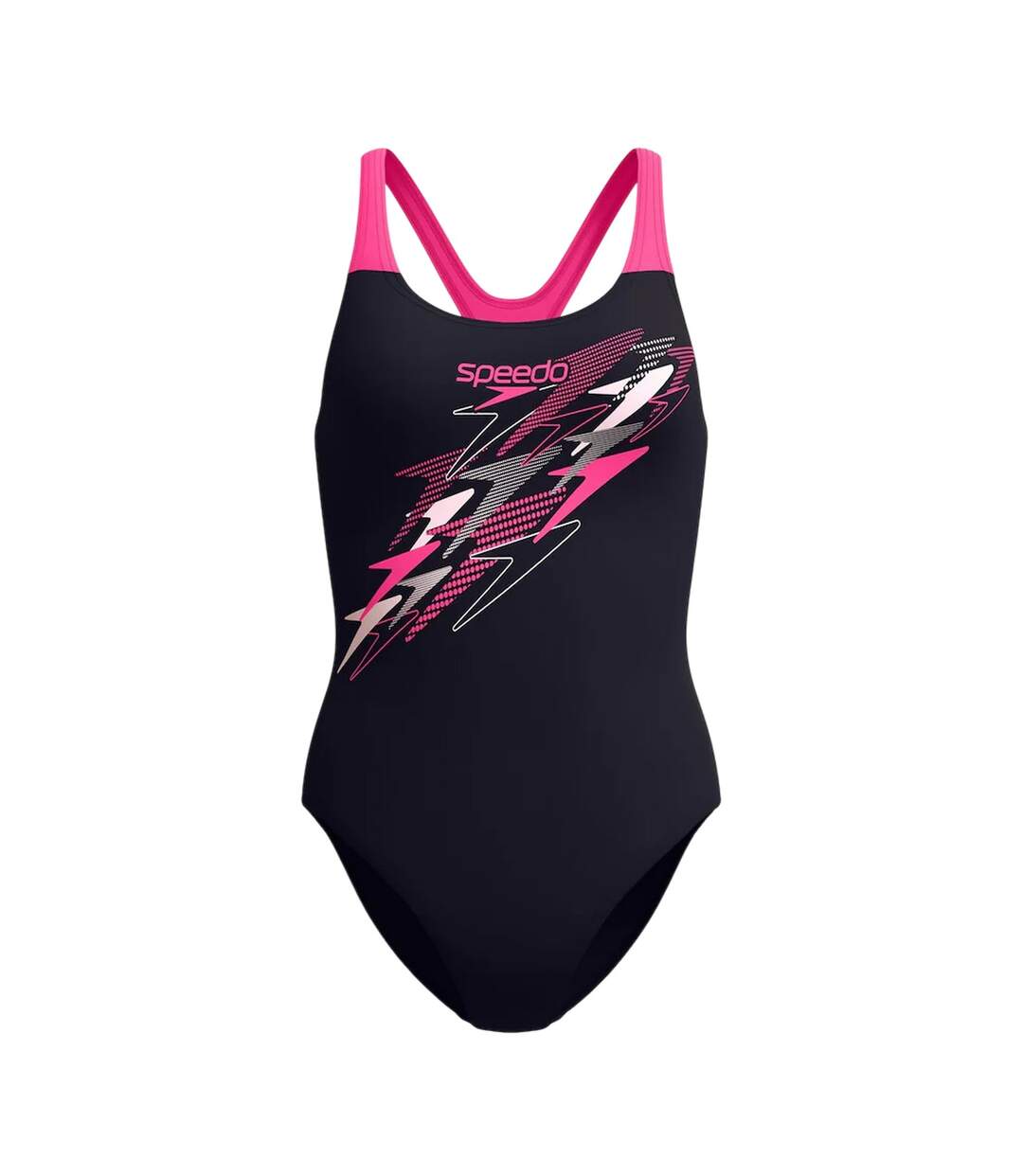 Womens/ladies Medalist Logo One Piece Swimsuit Anthracite Pink Speedo-2