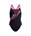 Womens/ladies Medalist Logo One Piece Swimsuit Anthracite Pink Speedo-2