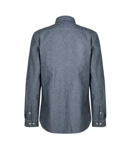 Mens Denim Long-sleeved Shirt Dark Grey Lacoste