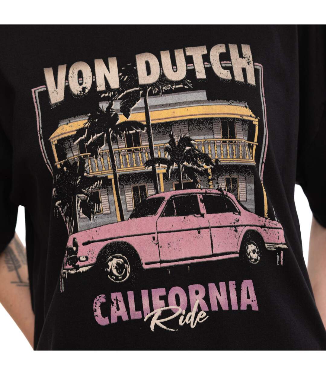 T-shirt femme relax fit col rond print devant Motel Vondutch-2
