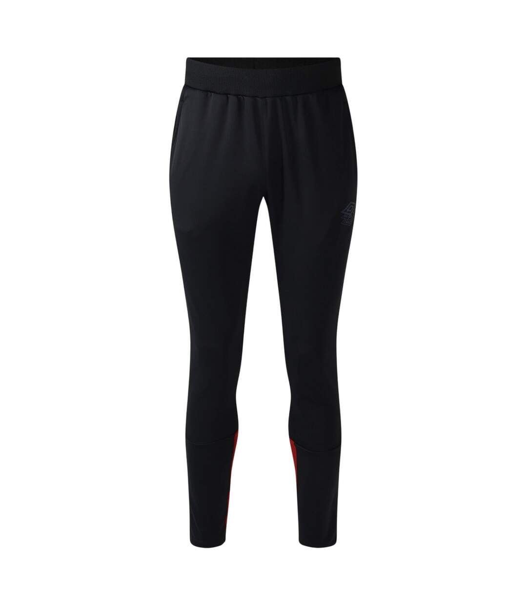 Mens Pro Training Polyester Jogging Bottoms Black Red Dahlia Umbro-1