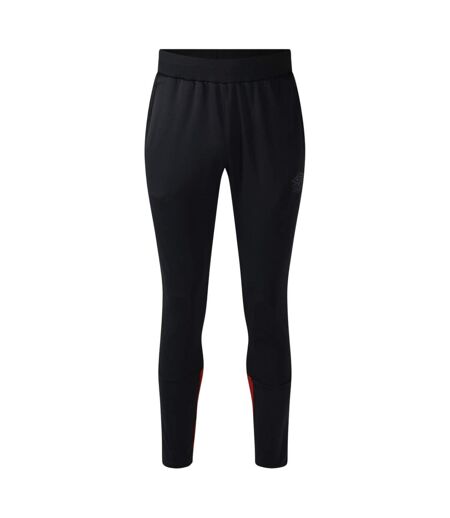 Mens Pro Training Polyester Jogging Bottoms Black Red Dahlia Umbro