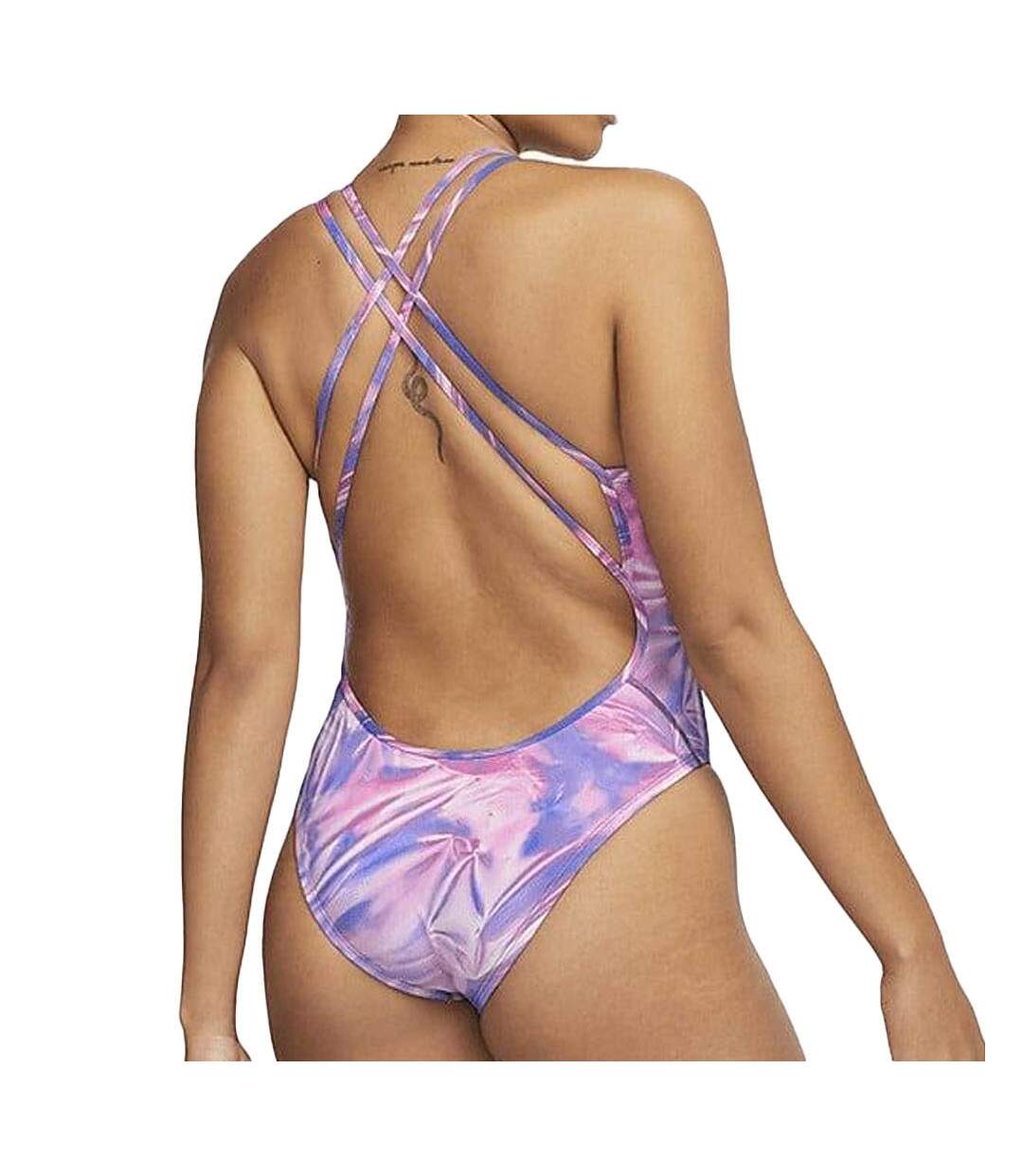 Maillot de bain 1 pièce violet femme nike spiderback-2