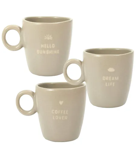 Mugs avec message collection MINIMALIST 3 pièces
