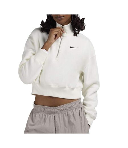 Sweat zippé blanc femme nike nsw style
