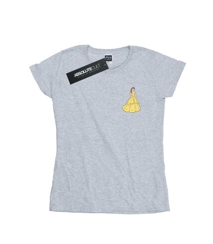 Disney Princess Womens/Ladies Belle Chest Cotton T-Shirt (Sports Grey)