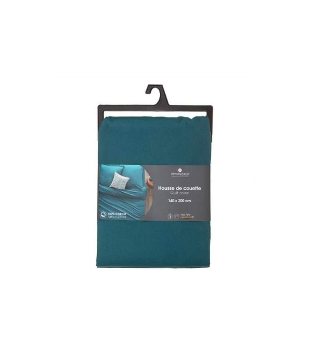 Housse de Couette Intérieur 140x200cm Bleu Canard-2